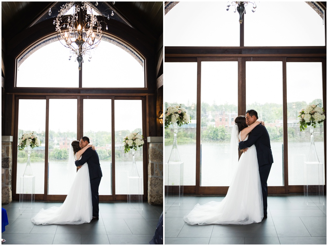 Brittany VanRuymbeke Photos, KW Wedding Photography, Cambridge Mill Wedding,  bride and groom kissing