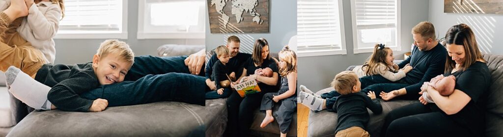 Why your home is the perfect location for family photos. Candid Family Photos at home. Brittany VanRuymbeke Chatham-Kent Family Photographer