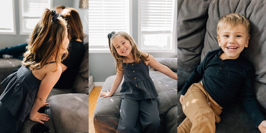 Why your home is the perfect location for family photos. Candid Family Photos at home. Brittany VanRuymbeke Chatham-Kent Family Photographer